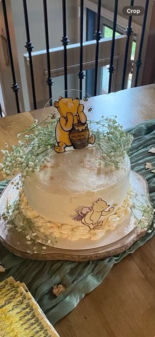 Winnie the Pooh themed baby shower cake